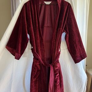 Vintage Christian Dior Burgundy Velvet Robe